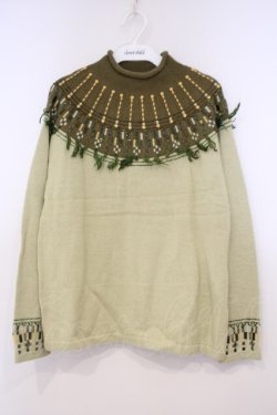 画像1: TOMATSU / フリンジニット 38 グリーン O-26-01-31-067-LO-TO-IG-OS