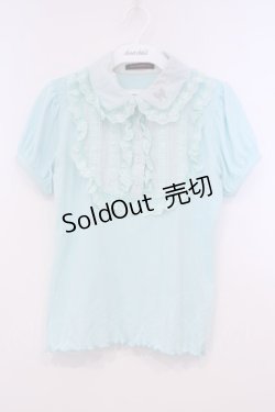 画像1: ALGONQUINS / ラウンドヨークカットブラウス 1 ミントブルー O-26-01-31-007-AL-TO-OW-OS