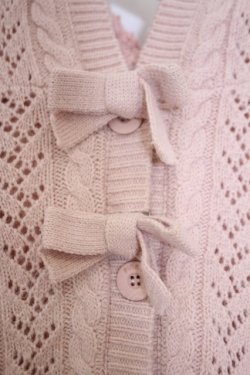 画像2: PINK HOUSE / レース使いリバーシブルニットポンチョ  ピンク O-26-01-31-078-LO-JA-IG-OS