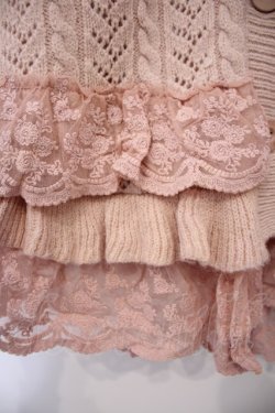 画像3: PINK HOUSE / レース使いリバーシブルニットポンチョ  ピンク O-26-01-31-078-LO-JA-IG-OS