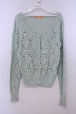 画像1: Fi.n.t / 小花モチーフ付きカーディガン F グリーン O-26-01-31-009-CA-TO-OW-OS