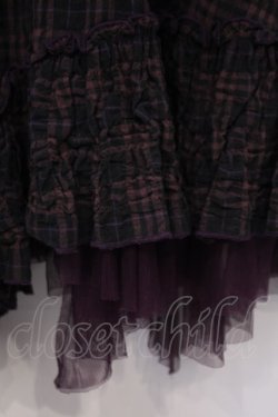 画像3: ALGONQUINS / ワッシャーチェックジャンパースカート F パープル系 O-26-01-31-010-AL-OP-OW-OS