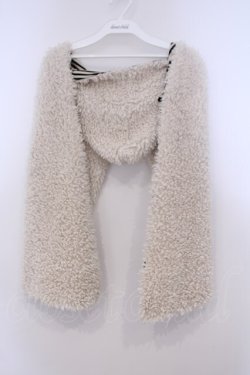 画像1: ALGONQUINS / プードルファーうさ耳スヌードマフラー  アイボリー O-26-01-31-011-AL-ZA-OW-OS