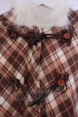 画像2: LIZ LISA / 裏ボアチェックポンチョコート F ブラウン系 O-26-01-31-012-LO-CO-OW-ZT0203E