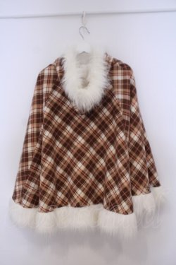 画像4: LIZ LISA / 裏ボアチェックポンチョコート F ブラウン系 O-26-01-31-012-LO-CO-OW-ZT0203E