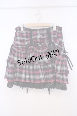 画像1: ALGONQUINS / ドロストチェックスカート F ピンクｘブラック O-26-01-31-013-AL-SK-OW-OS