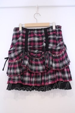 画像3: ALGONQUINS / ドロストチェックスカート F ピンクｘブラック O-26-01-31-013-AL-SK-OW-OS
