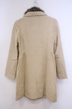 画像2: axes femme / キラキラツイードファー付きコート M 生成り O-26-01-31-015-0-CO-IG-ZT0203E