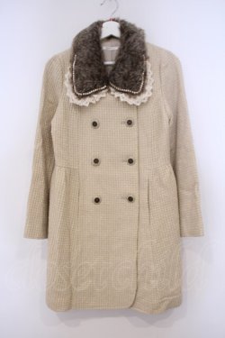 画像1: axes femme / キラキラツイードファー付きコート  生成り O-26-01-31-016-AX-CO-IG-ZT0203E