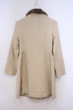 画像2: axes femme / キラキラツイードファー付きコート  生成り O-26-01-31-016-AX-CO-IG-ZT0203E
