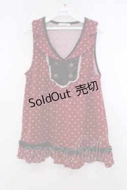 画像1: axes femme / ドット柄衿付アウターキャミ M ワイン O-26-01-31-017-AX-TO-OW-OS