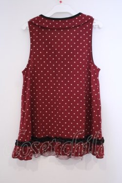 画像2: axes femme / ドット柄衿付アウターキャミ M ワイン O-26-01-31-017-AX-TO-OW-OS
