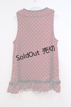 画像2: axes femme / ドット柄衿付アウターキャミ M ワイン O-26-01-31-017-AX-TO-OW-OS