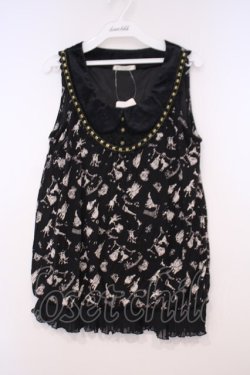 画像1: axes femme / メルヘン柄アウターキャミ M クロ O-26-01-31-018-AX-TO-OW-OS