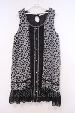 画像1: axes femme / ヒョウ柄切替チュニック M グレー O-26-01-31-019-AX-OP-OW-OS