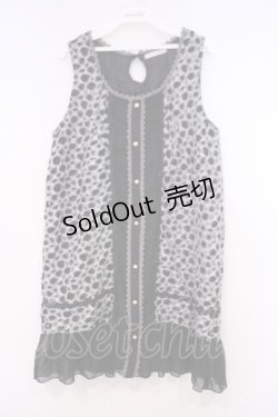 画像1: axes femme / ヒョウ柄切替チュニック M グレー O-26-01-31-019-AX-OP-OW-ZT542