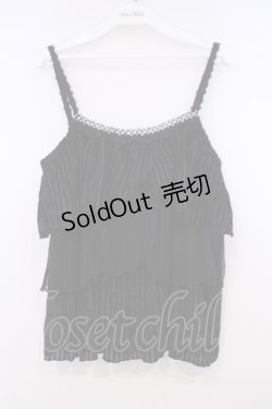 画像1: axes femme / ベロア使いティアードキャミ M クロ O-26-01-31-023-AX-TO-OW-OS