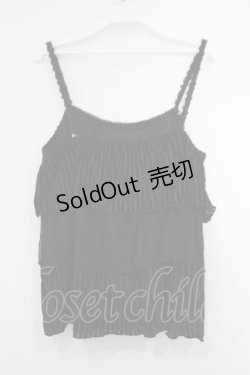 画像2: axes femme / ベロア使いティアードキャミ M クロ O-26-01-31-023-AX-TO-OW-OS