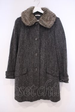 画像1: axes femme / ファーカラー起毛コート M グレー O-26-01-31-034-AX-CO-IG-ZT0203E