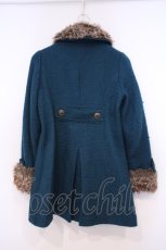 画像2: axes femme / ファー付きロービングコート M ターコイズ O-26-01-31-035-AX-CO-IG-ZTC035 (2)