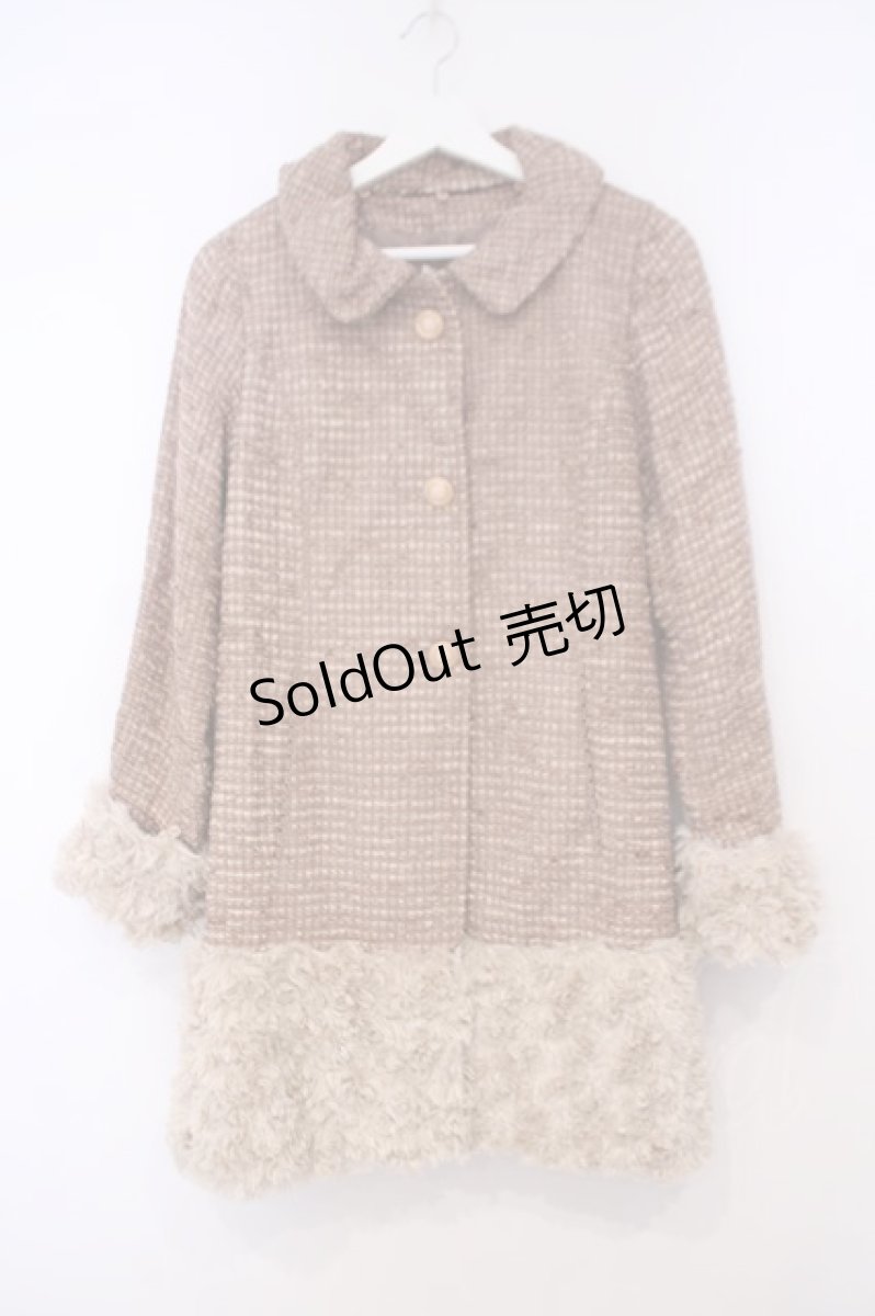 画像1: axes femme / フェイクファー付きクラシカルコート M ピンクベージュ O-26-01-31-036-AX-CO-IG-ZTC034 (1)