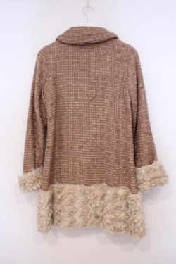 画像2: axes femme / フェイクファー付きクラシカルコート M ピンクベージュ O-26-01-31-036-AX-CO-IG-ZT0203E