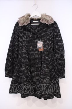 画像1: axes femme / キラキラツイードコート  クロ O-26-01-31-037-AX-CO-IG-ZT0203E