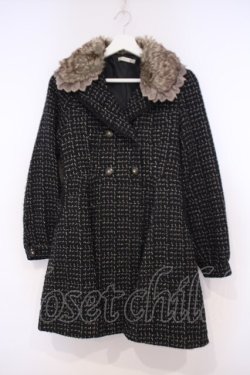 画像1: axes femme / キラキラツイードコート M クロ O-26-01-31-038-AX-CO-IG-ZT0203E