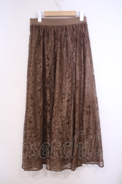 画像2: axes femme / レースフレアスカート F モカ O-26-01-31-041-AX-SK-IG-OS