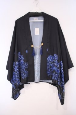 画像1: axes femme / 彼岸花羽織 F クロ×アオ O-26-02-03-024-AX-TO-OW-OS