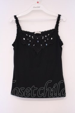 画像1: axes femme / ビジュー×蝶レースタンク F クロ O-26-02-03-025-AX-TO-OW-OS