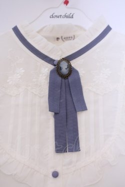 画像2: axes femme / フロントレースハイネックブラウス M キナリ O-26-02-03-028-AX-BL-OW-OS