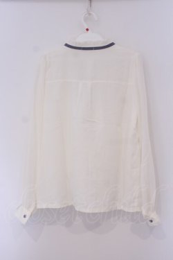 画像3: axes femme / フロントレースハイネックブラウス M キナリ O-26-02-03-028-AX-BL-OW-OS