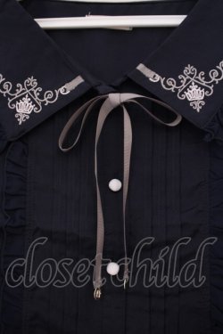 画像2: axes femme POETIQUE / 刺繍入りセーラーブラウス M ネイビー O-26-02-03-029-AX-BL-OW-OS