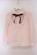 axes femme POETIQUE / 薔薇刺繍ブラウス M ピンク O-26-02-03-030-AX-BL-OW-OS