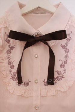 画像2: axes femme POETIQUE / 薔薇刺繍ブラウス M ピンク O-26-02-03-030-AX-BL-OW-OS