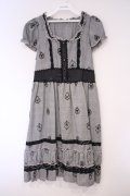 axes femme / フロッキーグレンチェックワンピース M クロ O-26-02-03-031-AX-OP-OW-OS