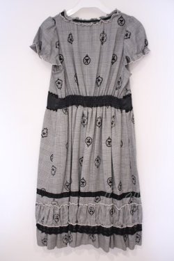 画像3: axes femme / フロッキーグレンチェックワンピース M クロ O-26-02-03-031-AX-OP-OW-OS