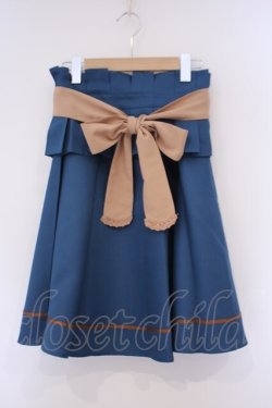 画像1: axes femme POETIQUE / コルセット付きミドルスカート M グリーン O-26-02-03-033-AX-SK-OW-OS