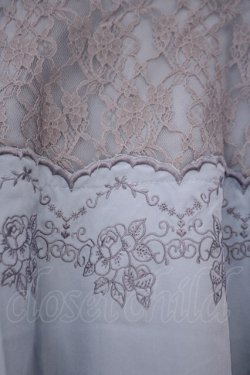 画像2: axes femme POETIQUE / レーススカラップ切り替えスカート M サックス O-26-02-03-034-AX-SK-OW-OS