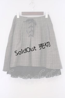 画像1: axes femme POETIQUE / フロントレースアップフレアスカート M クロ系 O-26-02-03-037-AX-SK-OW-ZT607