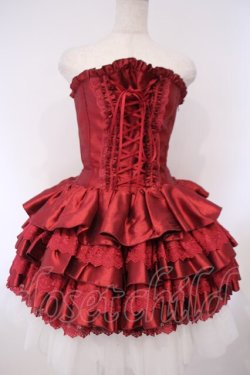 画像1: ATELIER PIERROT / ミニコルセットワンピース  ワイン O-26-02-03-004-EL-OP-OW-OS