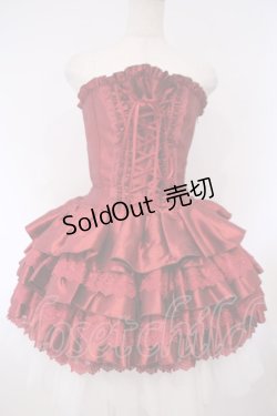 画像1: ATELIER PIERROT / ミニコルセットワンピース  ワイン O-26-02-03-004-EL-OP-OW-OS