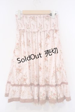 画像3: axes femme / 花柄編み上げハイウエストスカート M ピンク O-26-02-03-040-AX-SK-OW-OS