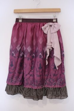 画像1: axes femme POETIQUE / Disney ドリームパネル柄スカート M ピンク O-26-02-03-041-AX-SK-OW-OS