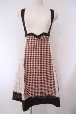 画像1: axes femme POETIQUE / チェックバイカラースカート M ブラウン O-26-02-03-044-AX-SK-OW-OS