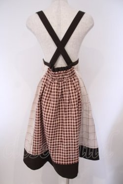 画像2: axes femme POETIQUE / チェックバイカラースカート M ブラウン O-26-02-03-044-AX-SK-OW-OS