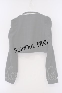 画像3: pium / ネクタイ付きスクエアフリル長袖トップス F ブラックチェック O-26-02-03-047-0-TO-OW-OS