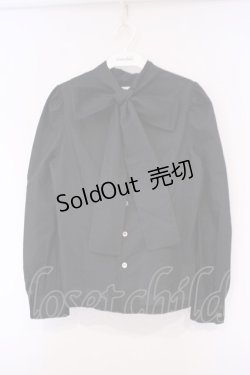 画像1: Jane Marple / ピンタックボウタイブラウス M クロ O-26-02-03-048-JM-BL-OW-OS