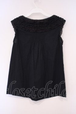 画像3: Jane Marple Dans Le Salon / コットンレーストリミングノースリーブブラウス M クロ O-26-02-03-049-JM-BL-OW-OS